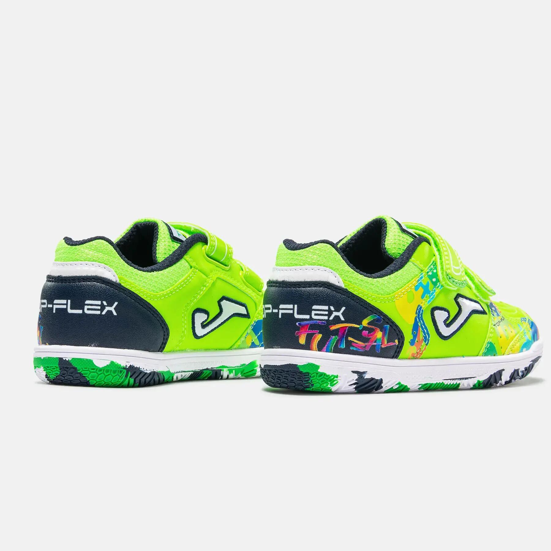 Chaussures Futsal Enfants Joma Top Flex Jr 26 IN Vert Fluo 3/5