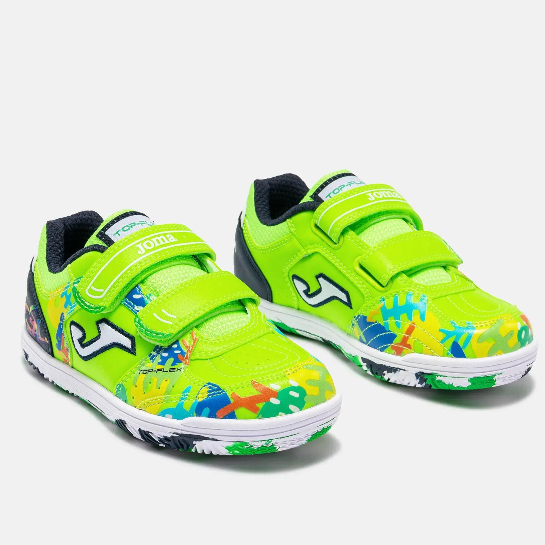Chaussures Futsal Enfants Joma Top Flex Jr 26 IN Vert Fluo 2/5