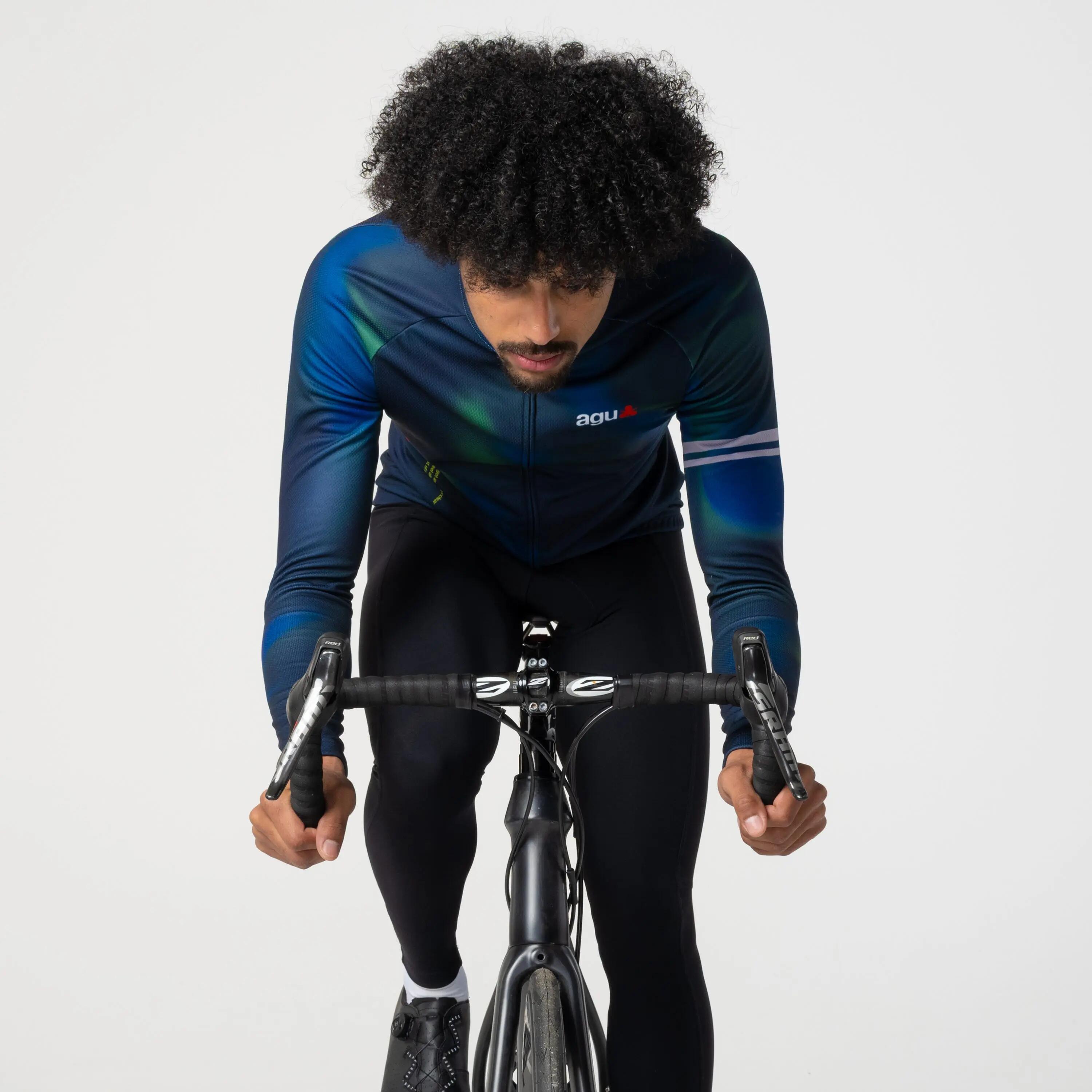 Maglia uomo ciclismo gravel termica a maniche lunghe essential 4/7
