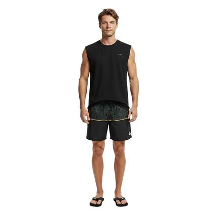 Short De Bain Motif/style Étoile Géométrique Homme (Noir)