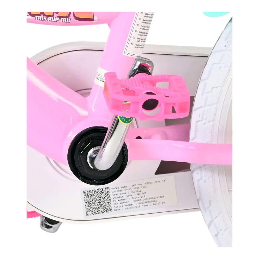 Bicicleta infantil Paw Patrol 14'' para niñas - rosa - frenos de mano 9/9