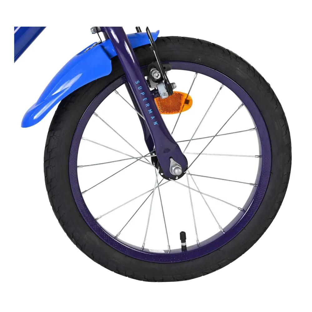 Bicicletta bambini Superman 16 pollici blu con due freni a mano 8/9