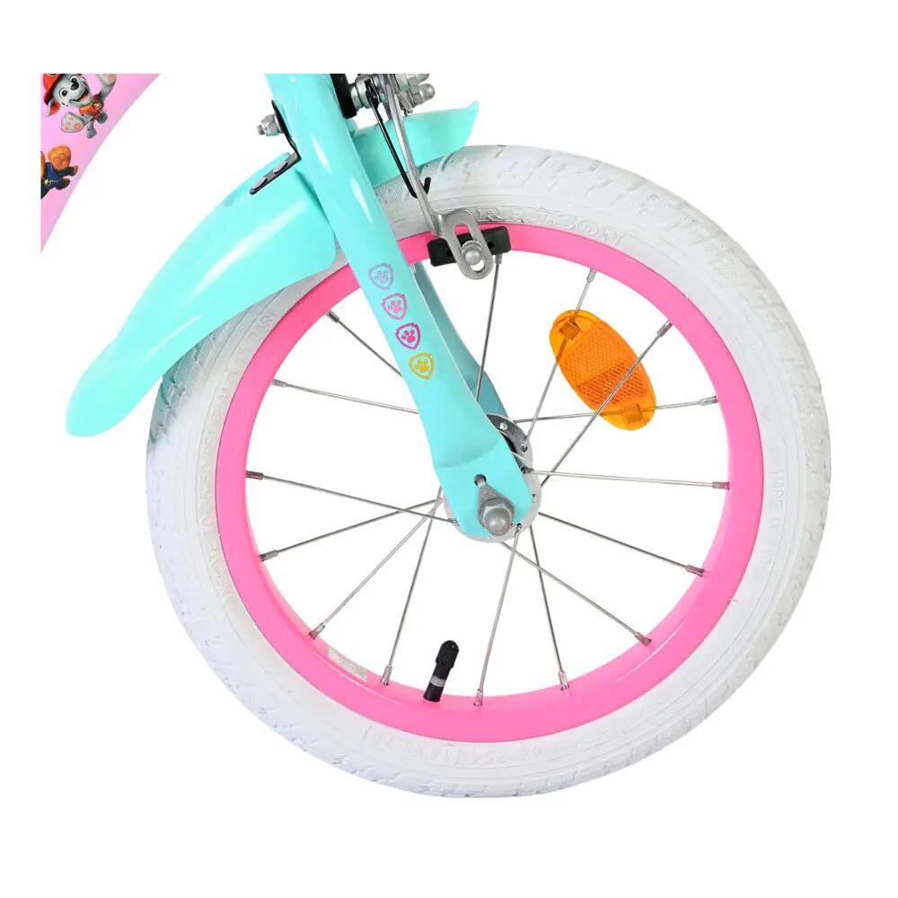 Bicicleta infantil Paw Patrol 14'' para niñas - rosa - frenos de mano 8/9