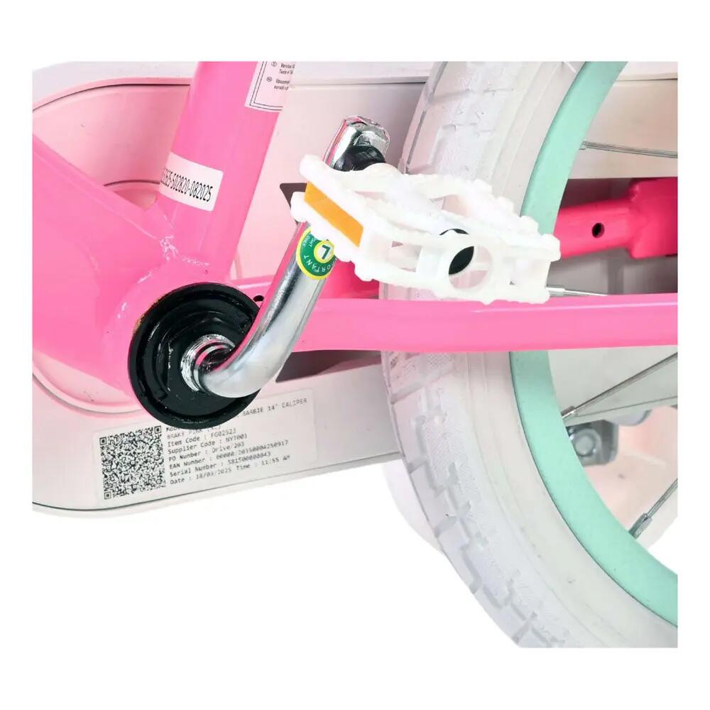 Rower dziecięcy Barbie 14 cali różowy z dwoma hamulcami ręcznymi 9/9
