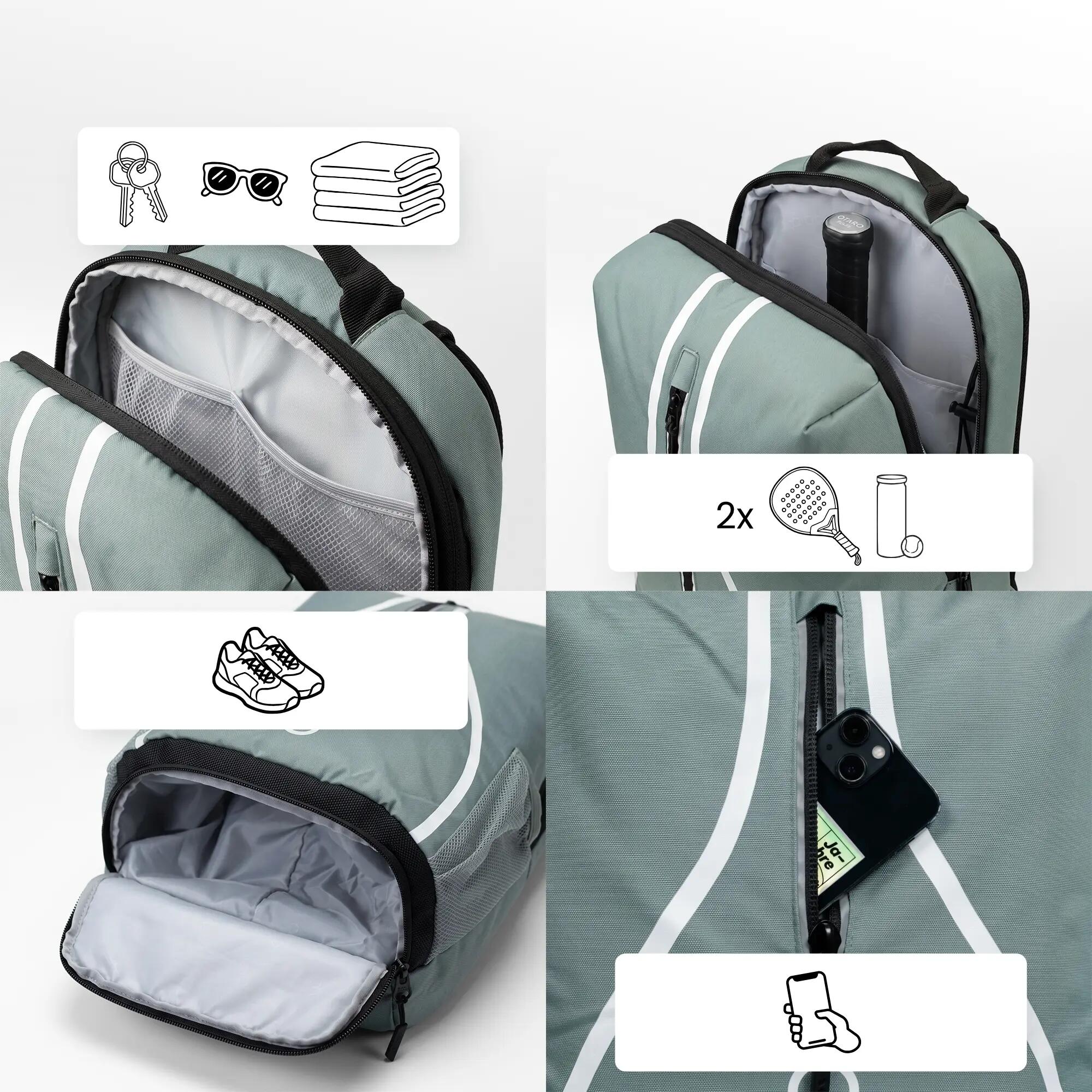Padeltas met schoenenvak als padelrugzak 35L - Lichtgroen 5/8