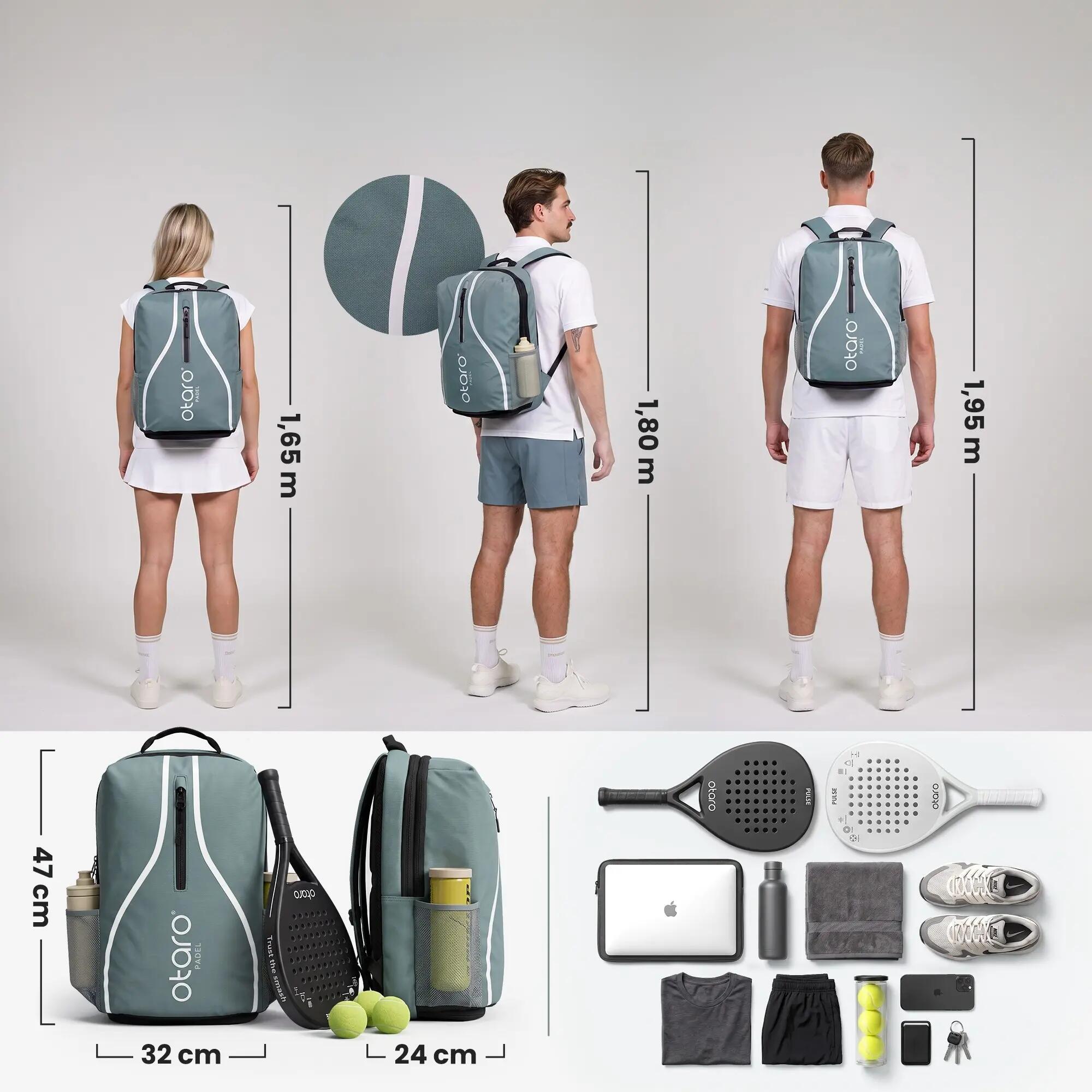 Padeltas met schoenenvak als padelrugzak 35L - Lichtgroen 4/8