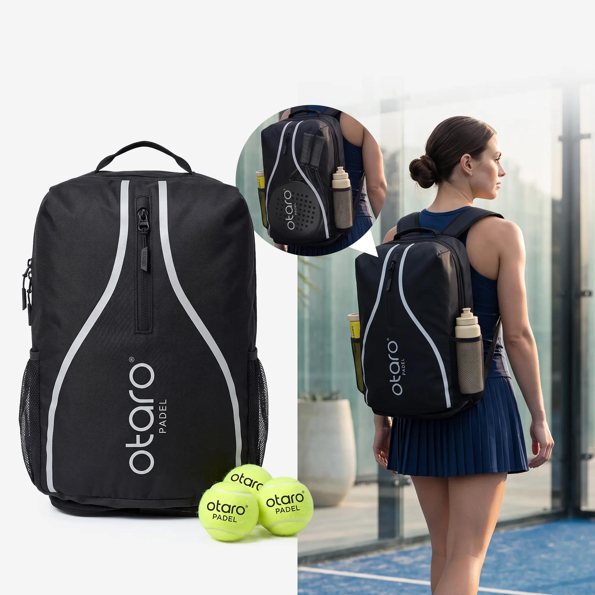 Sac de padel avec compartiment à chaussures comme sac à dos de padel 35L - Noir 2/8