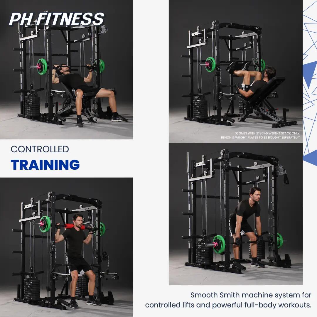 Premium Power Rack met Smith Machine en beenpers – 160 kg 7/10