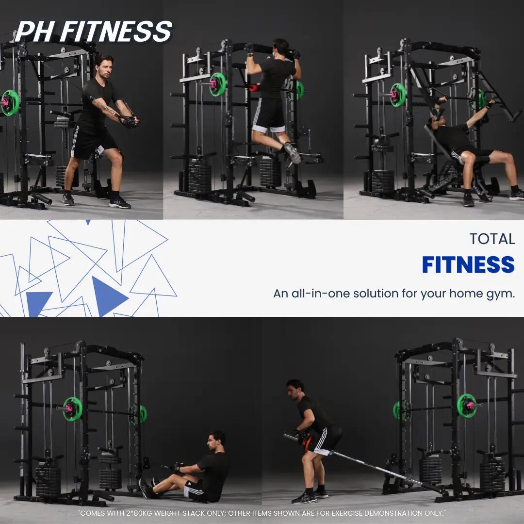 Premium Power Rack met Smith Machine en beenpers – 160 kg 6/10