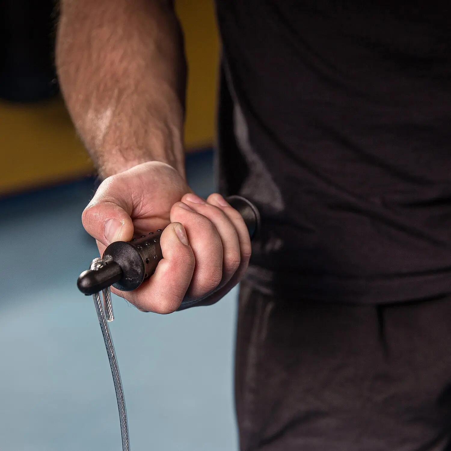Springseil inkl. Zusatzgewichten Fitnesstraining Unisex Schwarze Griffe, Seil 3/5