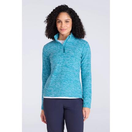 Polaire de Randonnée Femme Demi-Zip Chaude Respirante, Snowdon