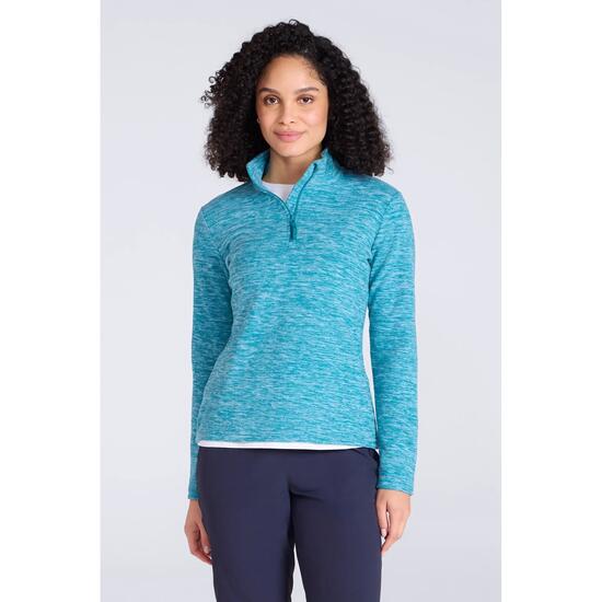 Polaire de Randonnée Femme Demi-Zip Chaude Respirante, Snowdon