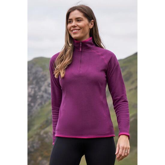 Polaire de Randonnée Femme Demi-Zip Légère Respirante, Montana