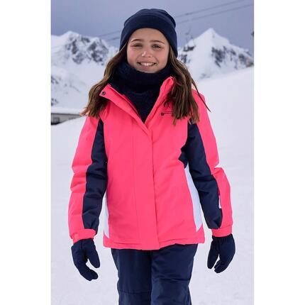 Veste de Ski Enfant Déperlante Jupe Pare-Neige Doublure Polaire, Honey