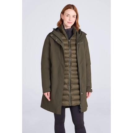 Veste 3 en 1 de Randonnée Femme Longue Imperméable Coupe-Vent Capuche, Alaskan