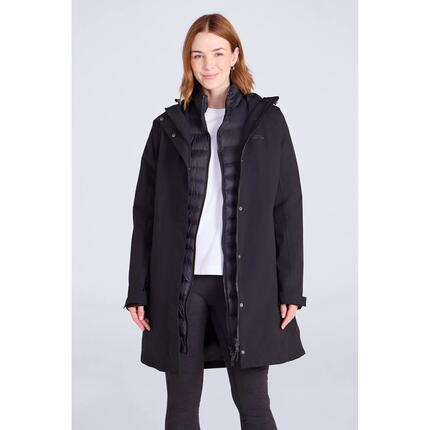 Veste 3 en 1 de Randonnée Femme Longue Imperméable Coupe-Vent Capuche, Alaskan