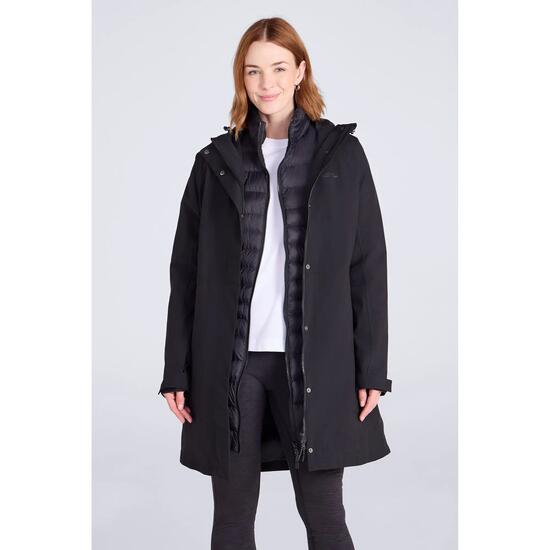 Veste 3 en 1 de Randonnée Femme Longue Imperméable Coupe-Vent Capuche, Alaskan
