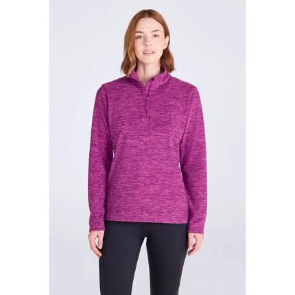 Polaire de Randonnée Femme Demi-Zip Chaude Respirante, Snowdon