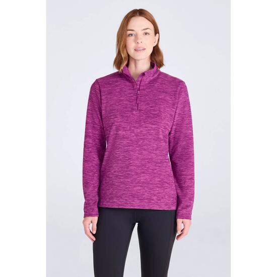 Polaire de Randonnée Femme Demi-Zip Chaude Respirante, Snowdon