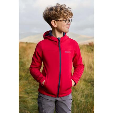 Veste Softshell de Randonnée Enfant Déperlante Coupe-Vent Capuche, Exodus