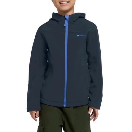 Veste Softshell de Randonnée Enfant Déperlante Coupe-Vent Capuche, Exodus