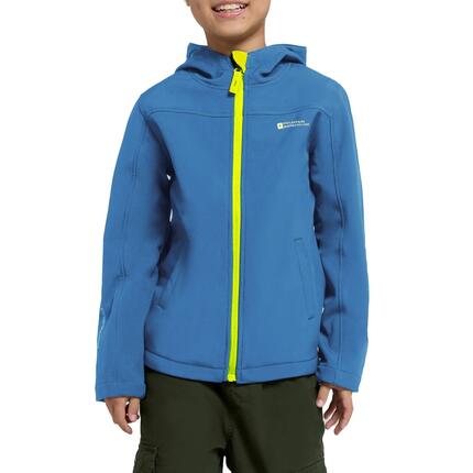 Veste Softshell de Randonnée Enfant Déperlante Coupe-Vent Capuche, Exodus