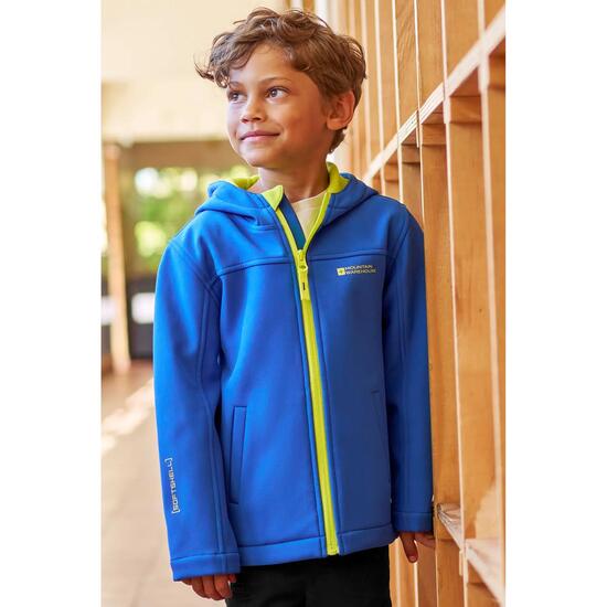 Veste Softshell de Randonnée Enfant Déperlante Coupe-Vent Capuche, Exodus