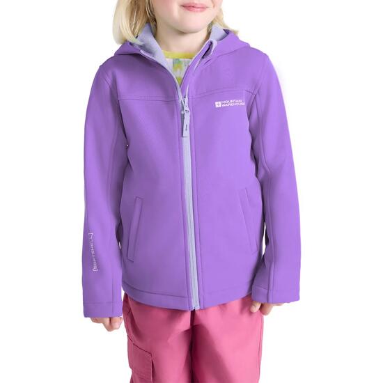 Veste Softshell de Randonnée Enfant Déperlante Coupe-Vent Capuche, Exodus