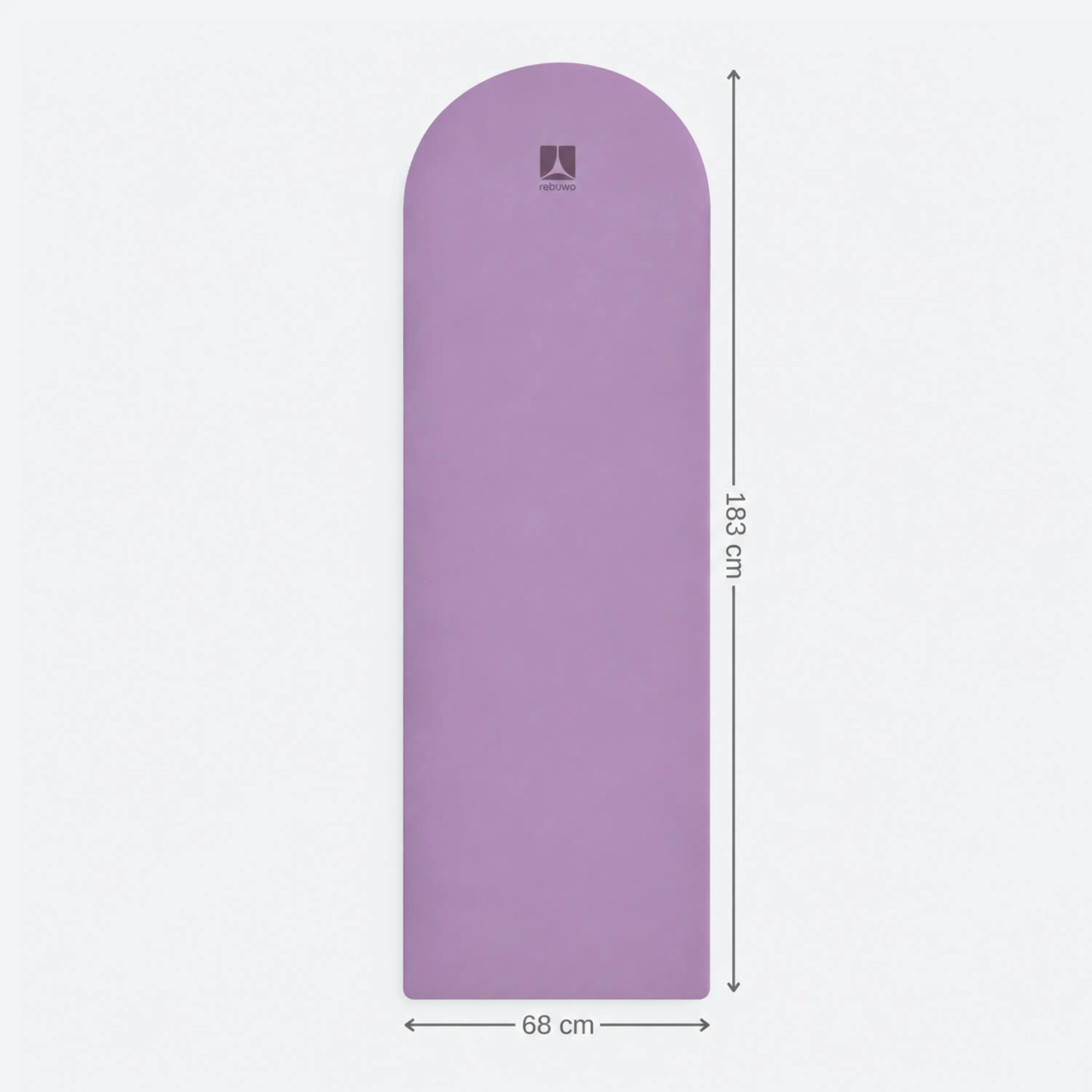 Oval Kesim Kaymaz Doğal Kauçuk Tabanlı Yoga Matı 5 mm - Lila 2/4