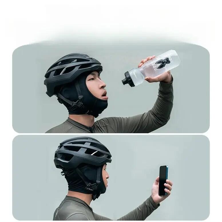 Passamontagna sotto casco in seta ghiaccio 2/5