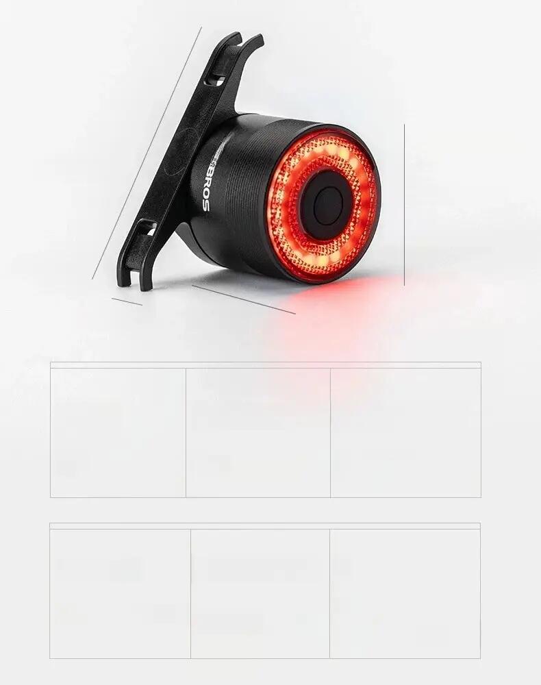 Zadní LED světla na kolo s inteligentním brzdovým systémem 6/7