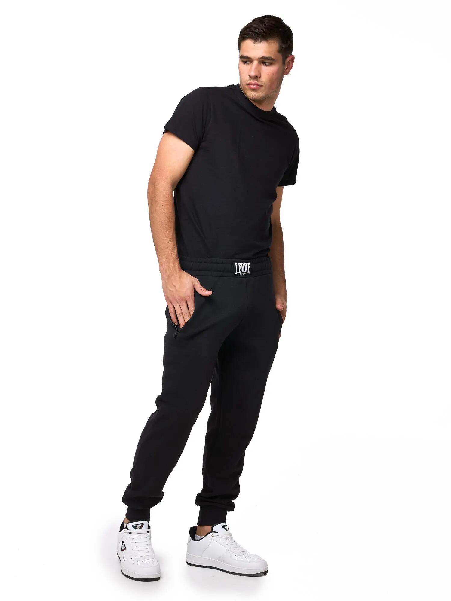 Pantalone sportivo da uomo con tasche con chiusura zip Leone B&W 3/6
