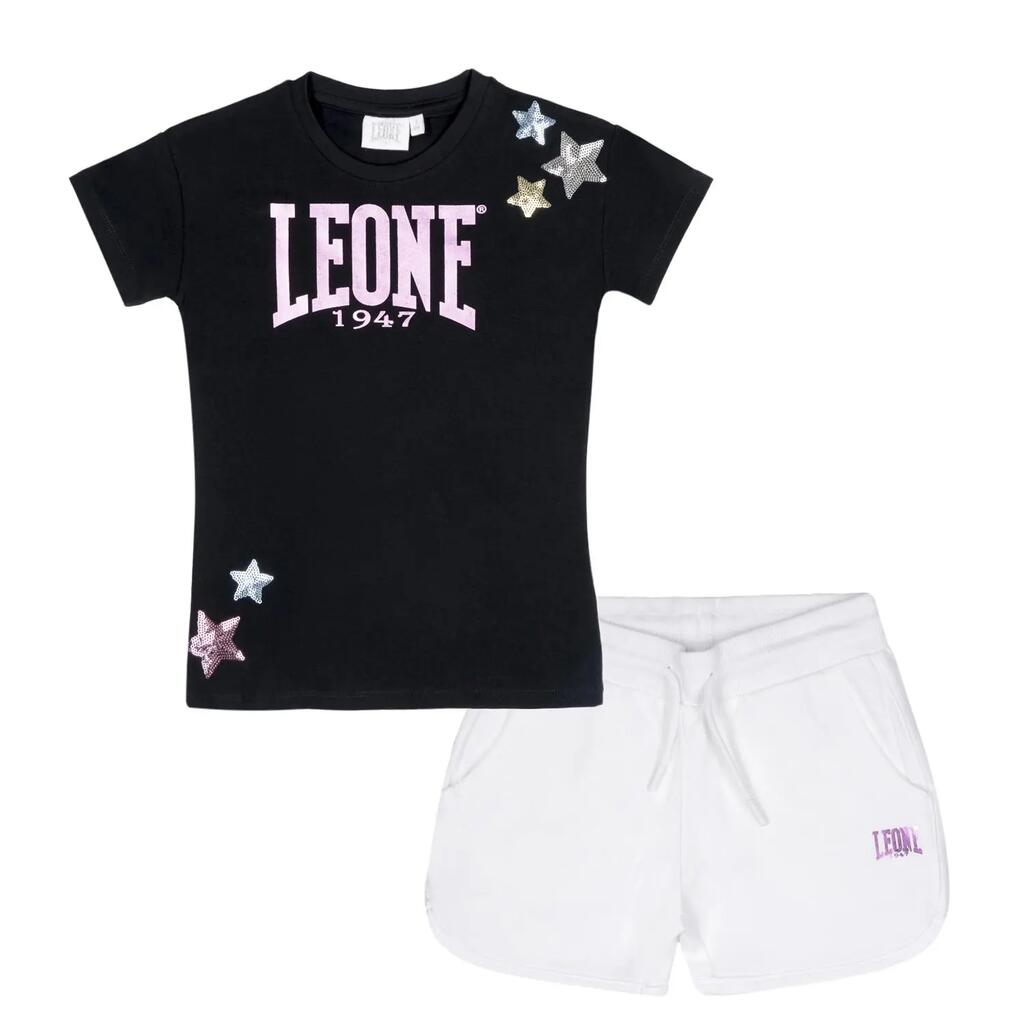 Girls' Rainbow Lion Cotton T-Shirt and Shorts Set