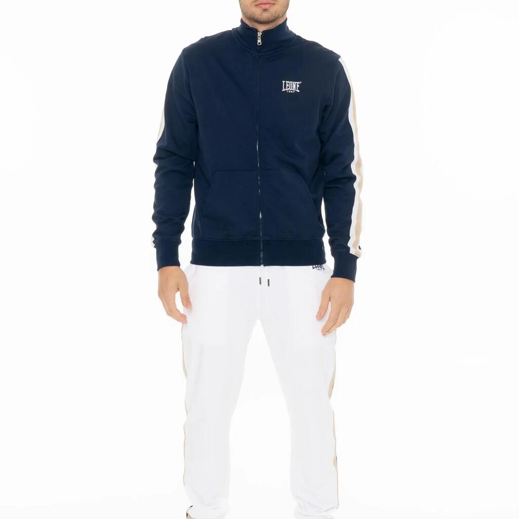 Leone Easy men's tracksuit with collar and zip in non-brushed cotton