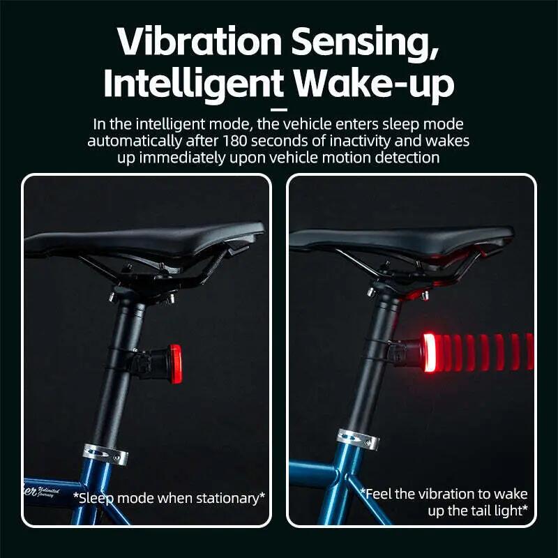 Luce posteriore bici frenata automatica USB-C impermeabile IPX7 3/7