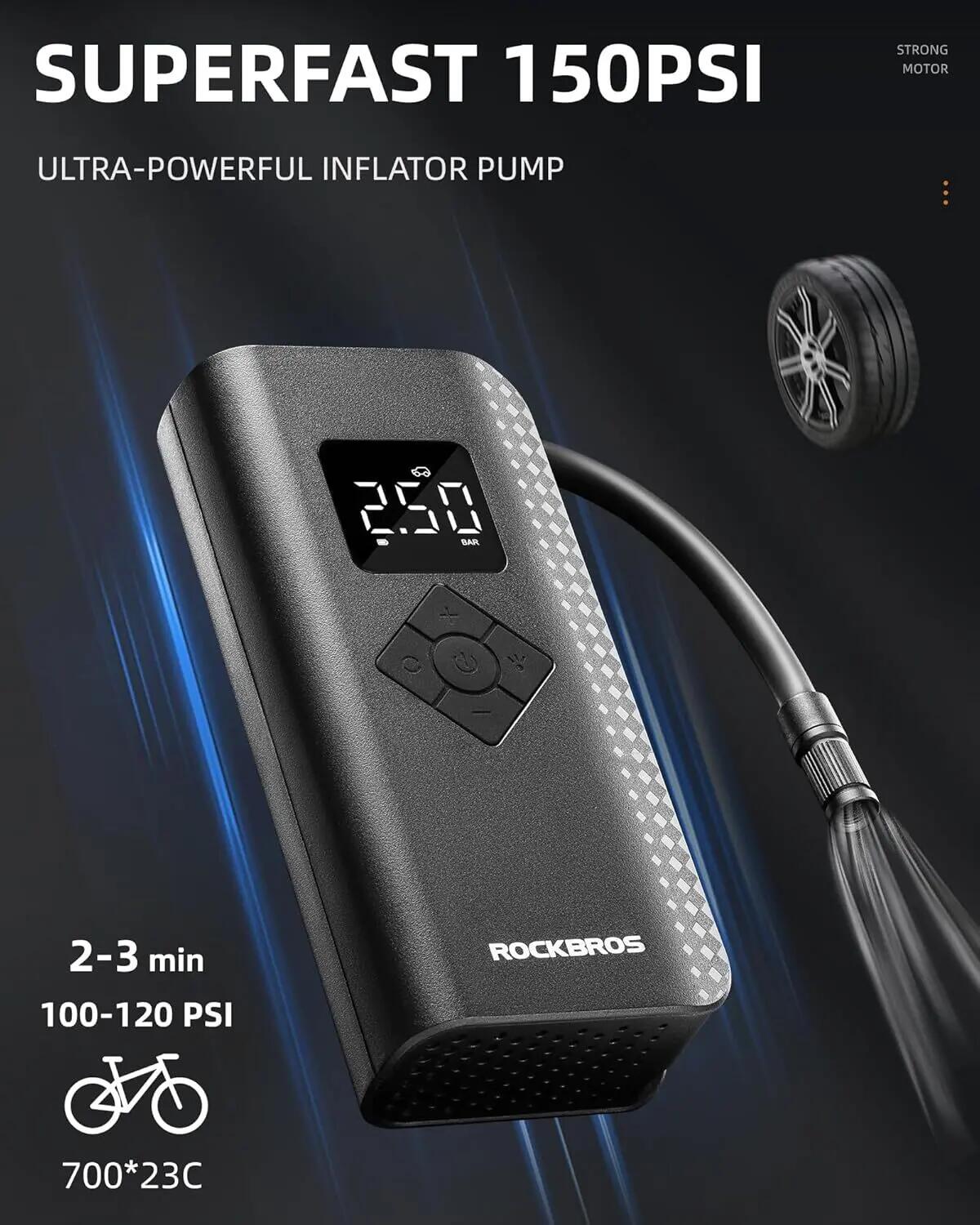 Gonfiatore pneumatico elettrico ROCKBROS 2/8