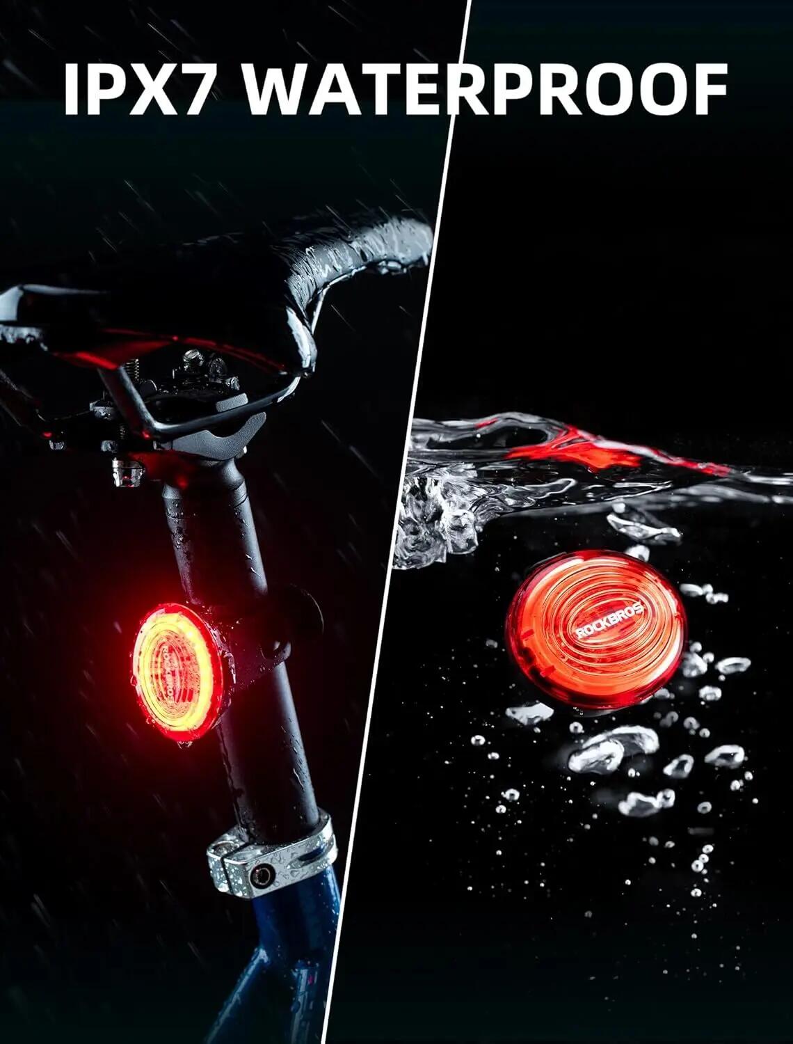Feu arrière vélo smart freinage auto et magnétique 2/7