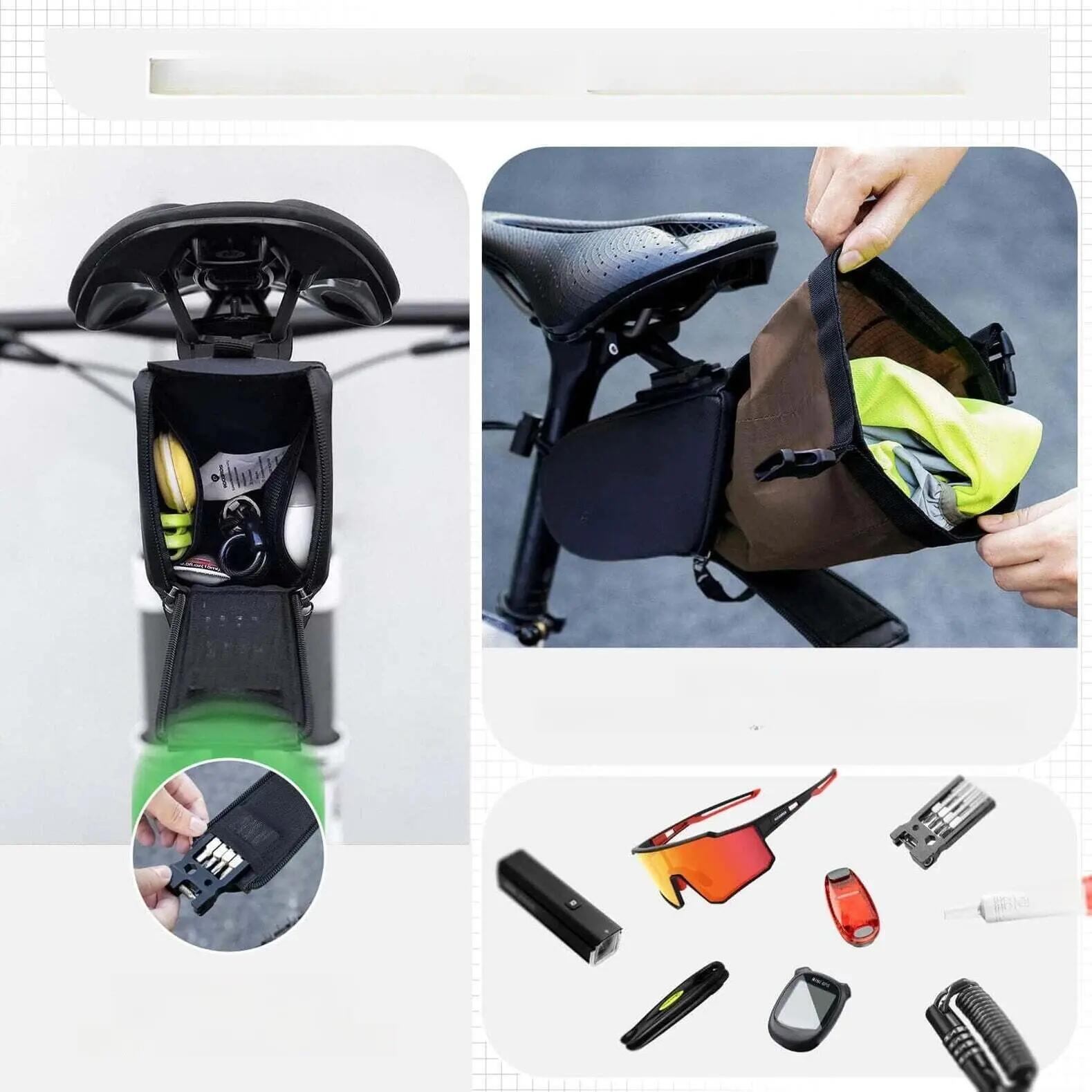 Alforja bicicleta extensible con bolsillo interior 4/7