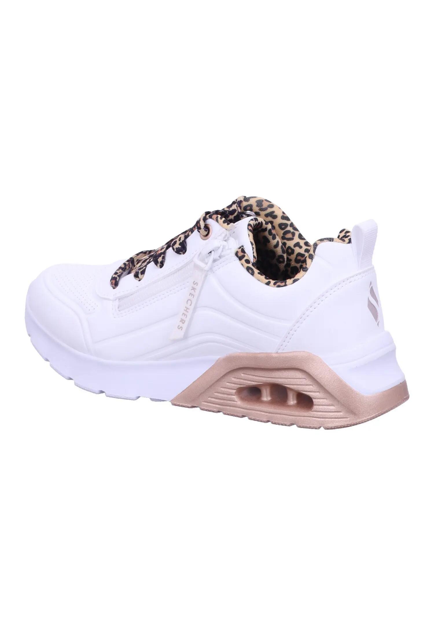 Skechers Mädchen UNO Lite 2.0 Leopard Stride Sneaker White 5/6