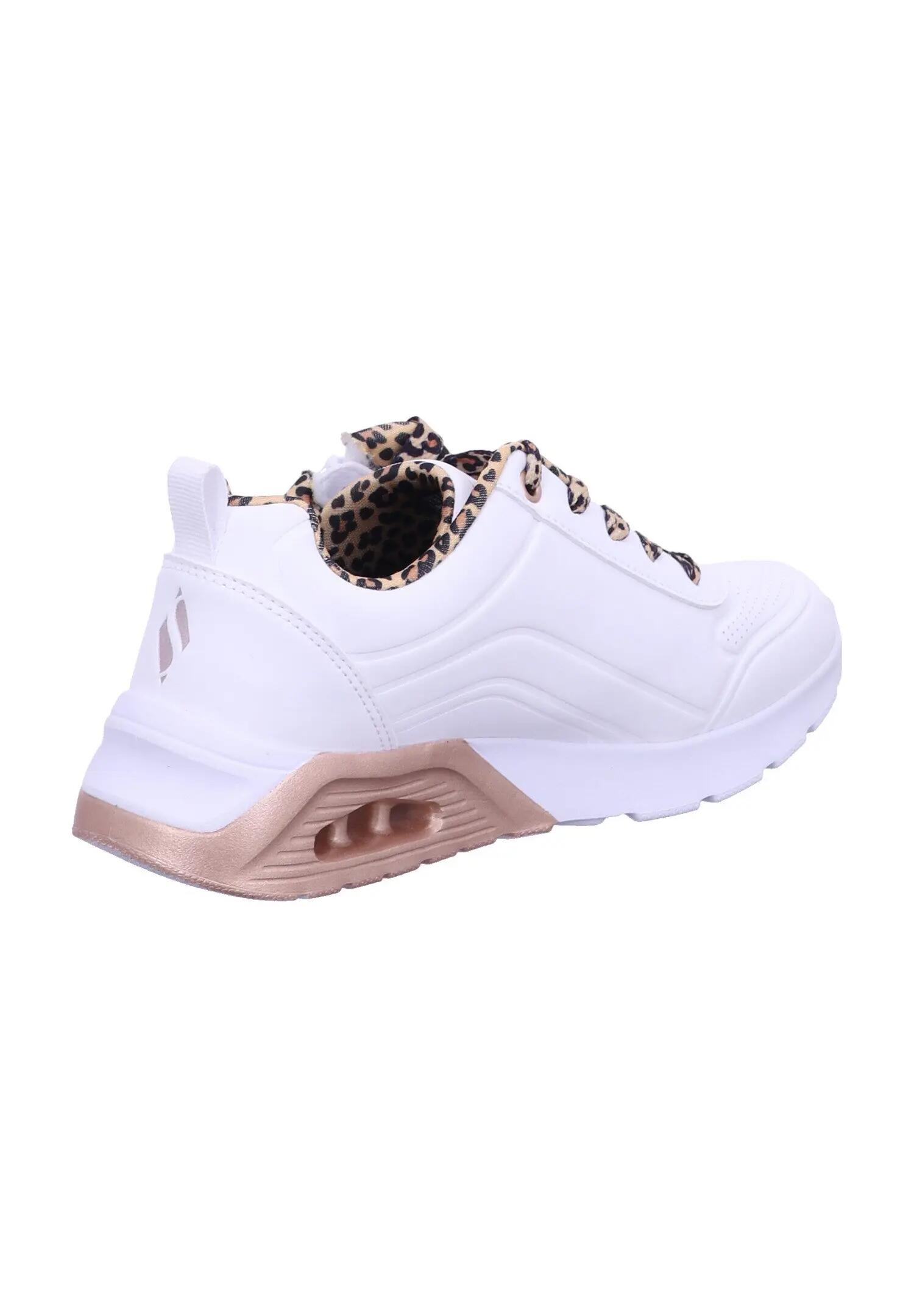 Skechers Mädchen UNO Lite 2.0 Leopard Stride Sneaker White 3/6