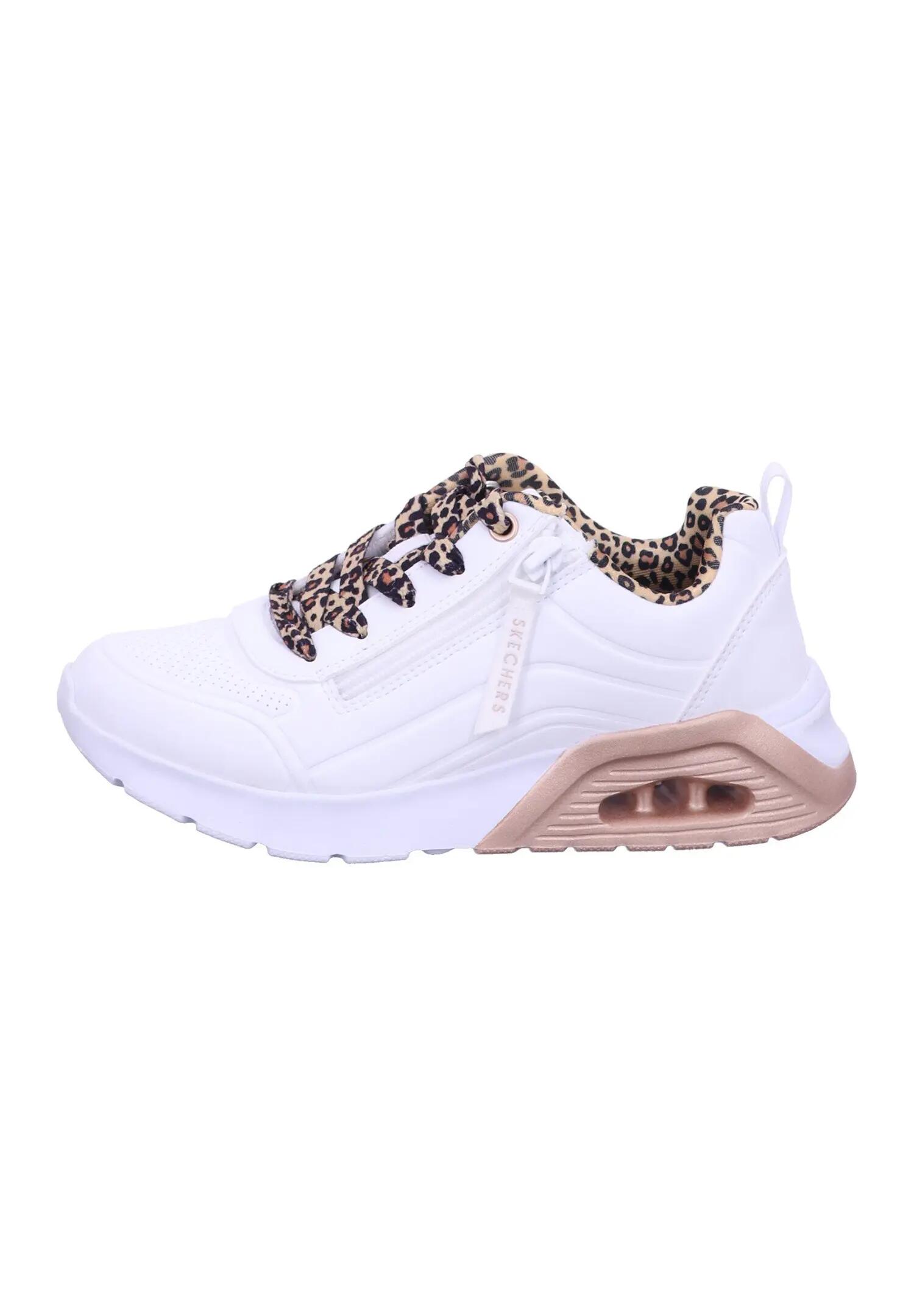 Skechers Mädchen UNO Lite 2.0 Leopard Stride Sneaker White 2/6