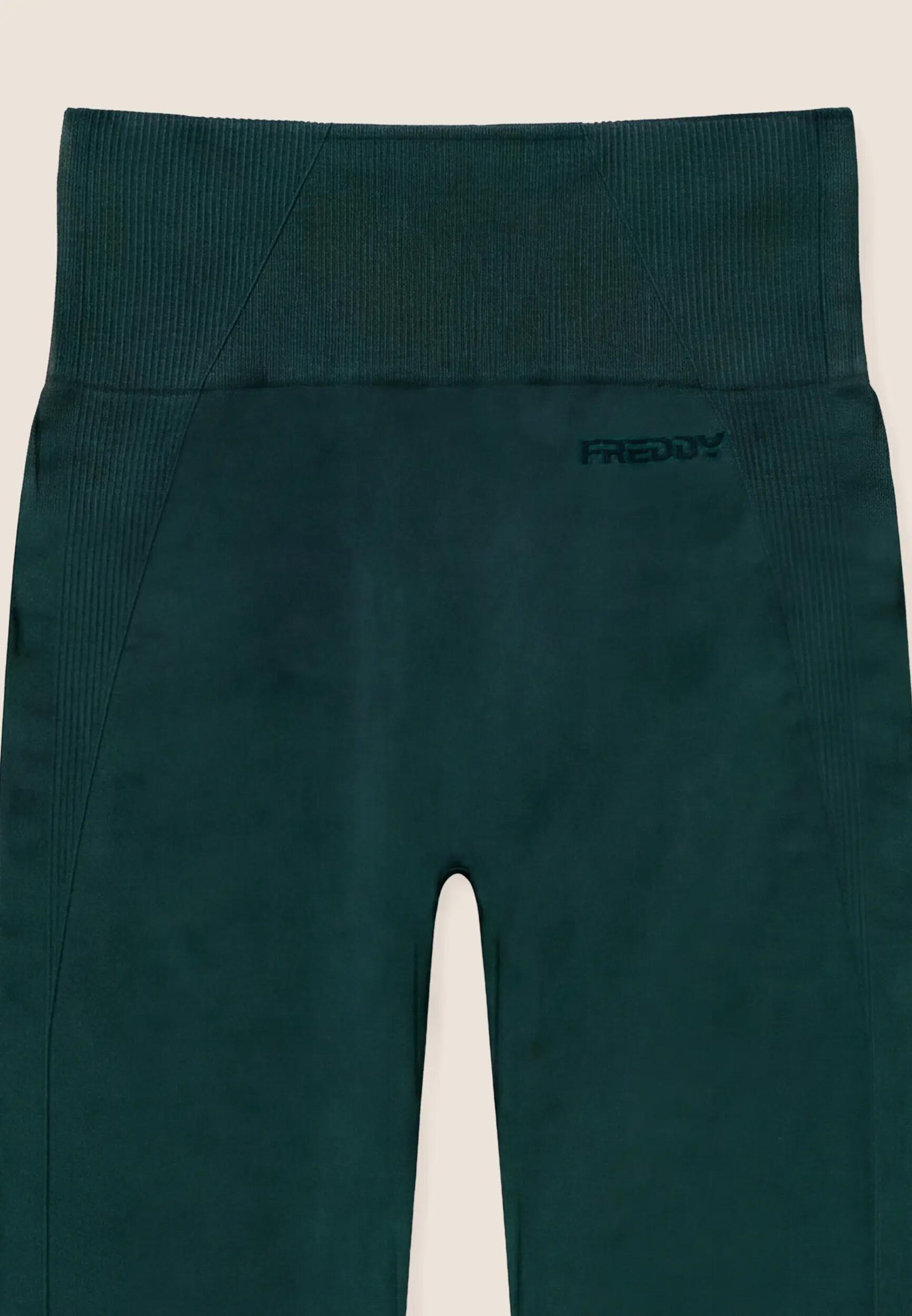 Leggings Seamless 7/8 con Vita Alta e Inserti in Costina 6/6