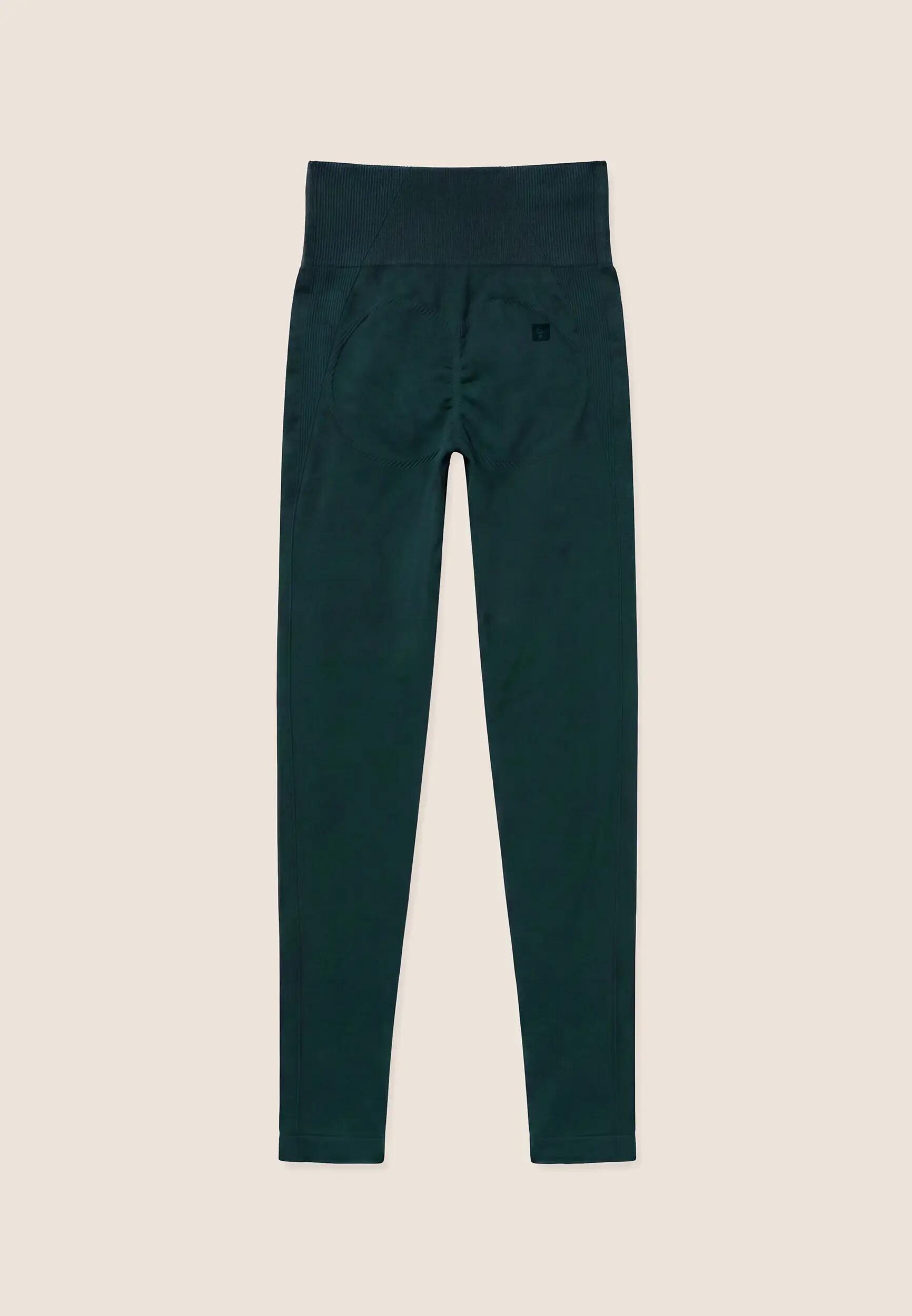 Leggings Seamless 7/8 con Vita Alta e Inserti in Costina 5/6