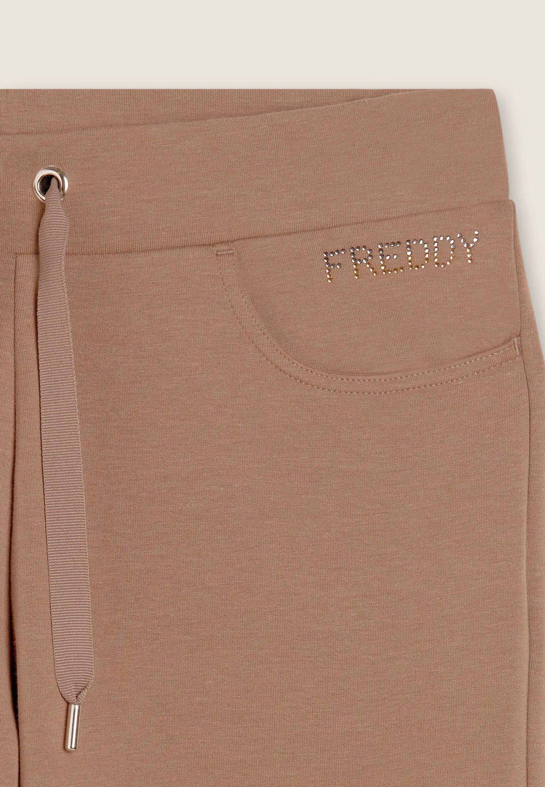 Pantalón deportivo para mujer con bolsillos de ojal y strass 6/6