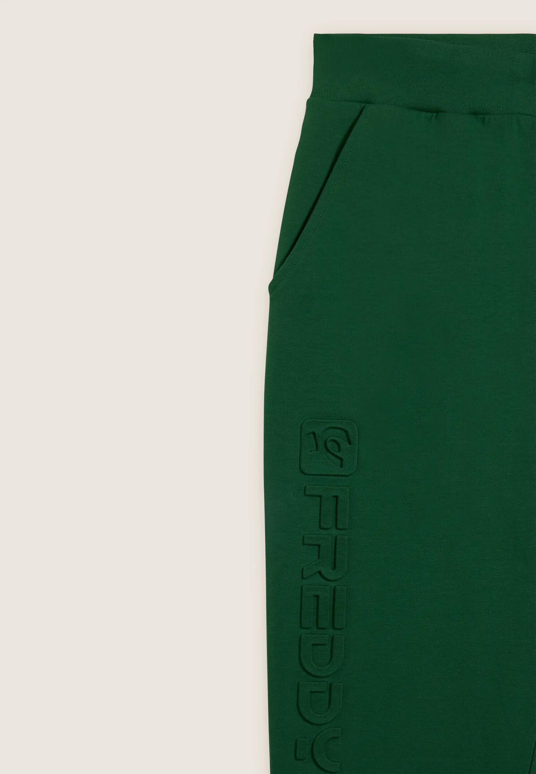 Slim fit broek van interlock met groot reliëflogo 6/6