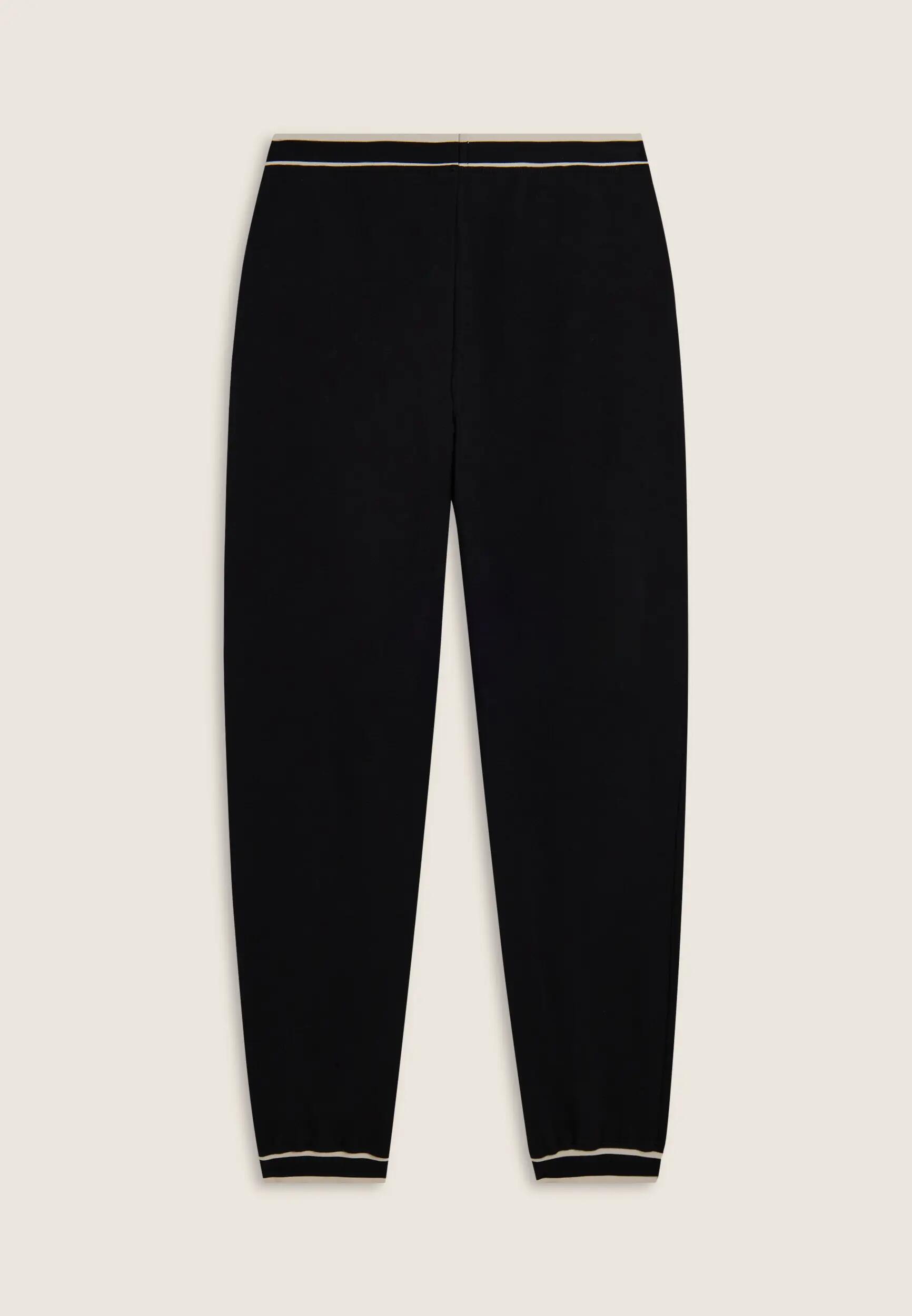 Pantalón regular en felpa con detalles de rayas 5/6