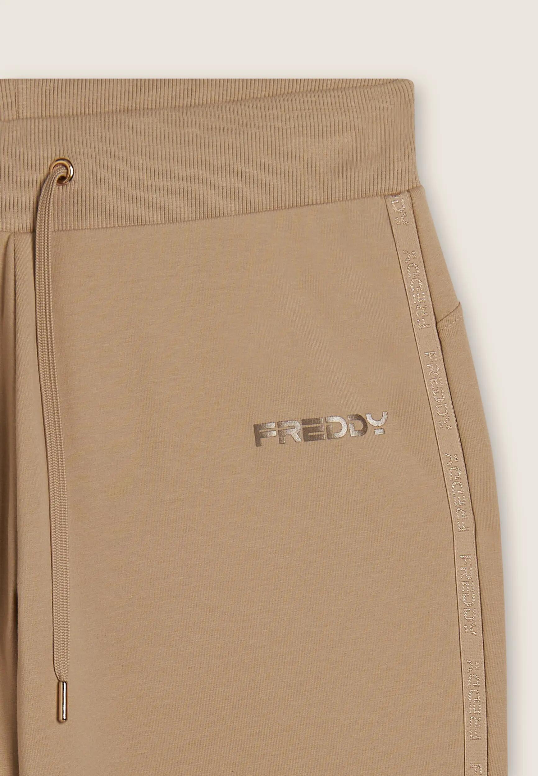 Pantalón con bajos de canalé y tiras con el logotipo 6/6