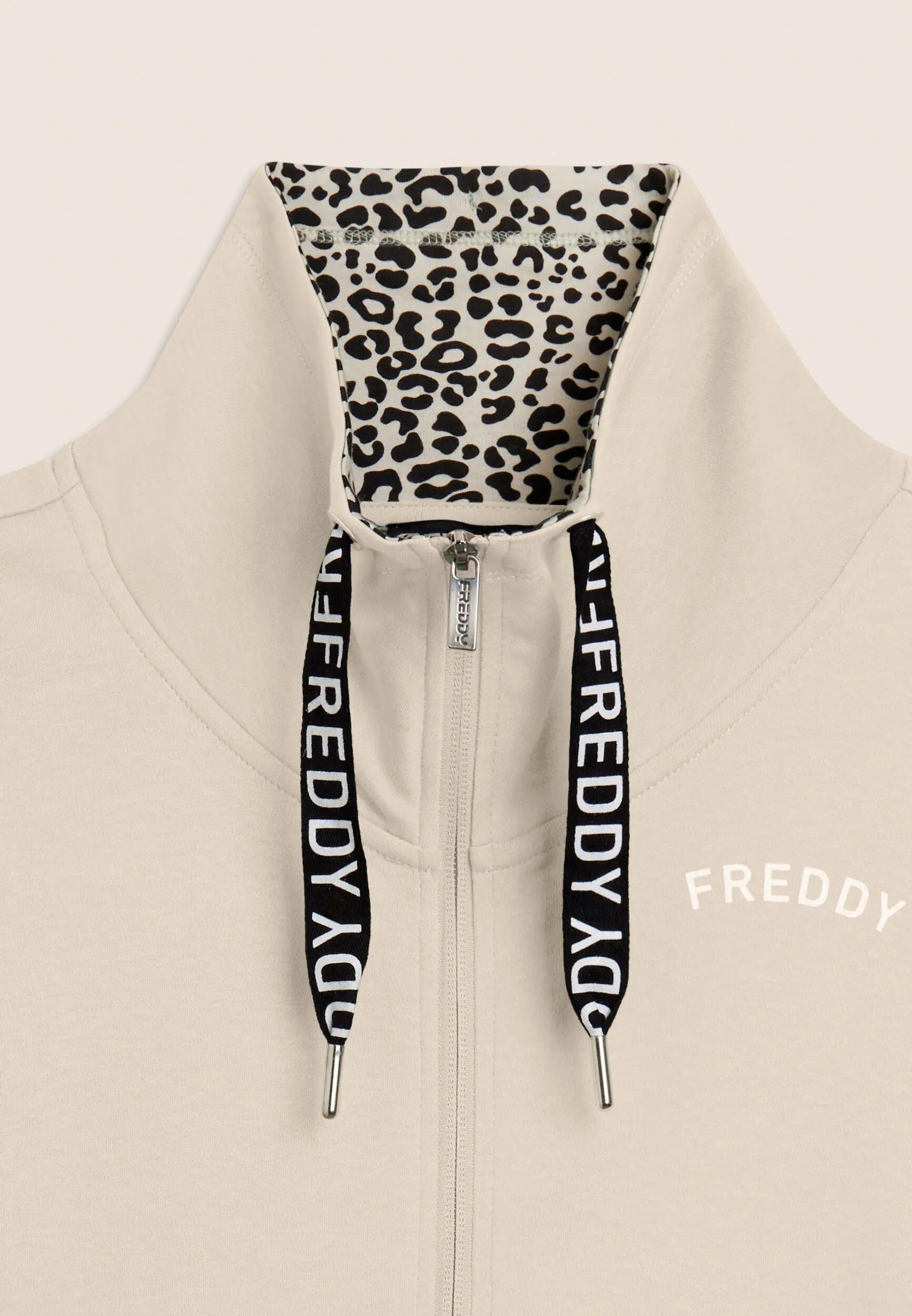 Survêtement zippé à col montant avec intérieur à imprimé motif animal 7/8