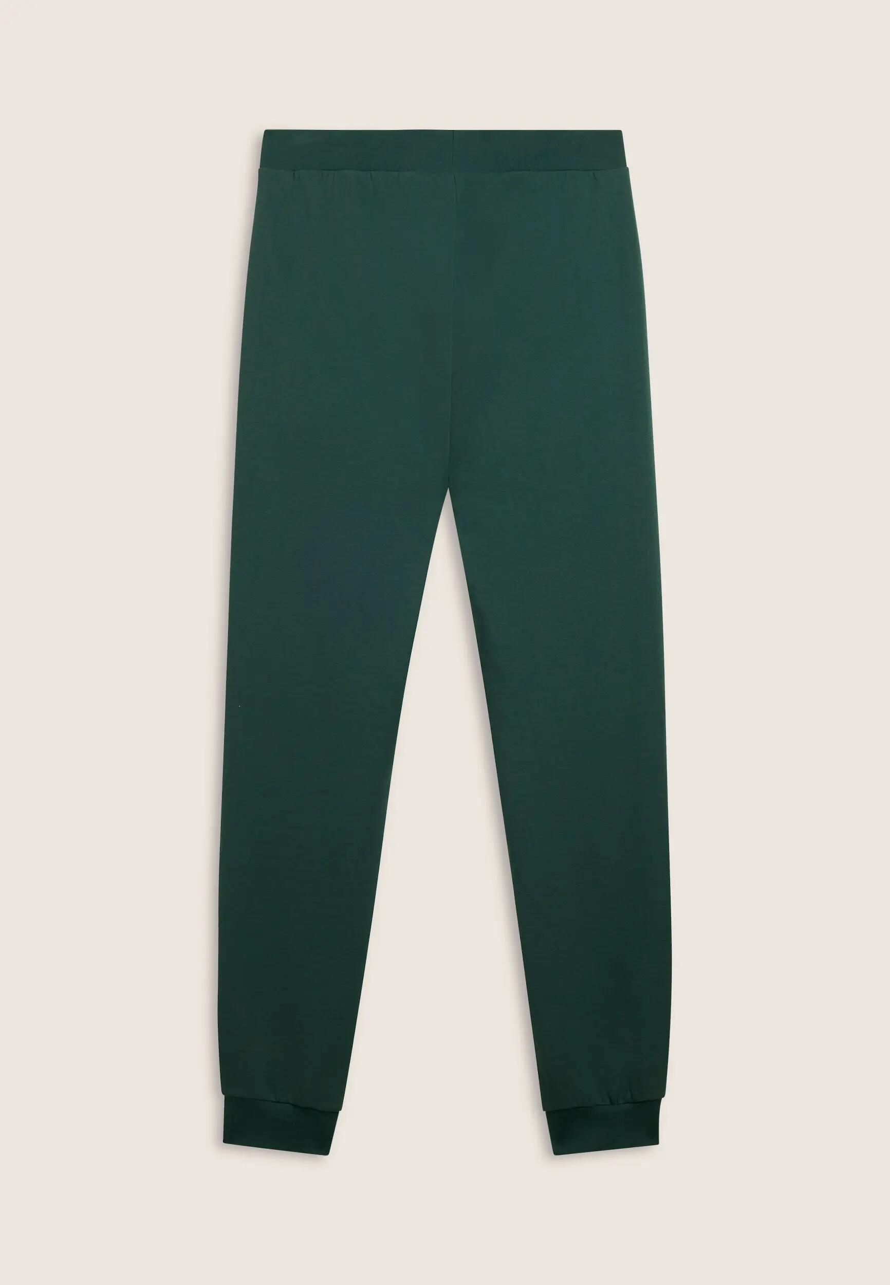 Pantalon classique en molleton brossé avec bords côtelés aux chevilles 5/6