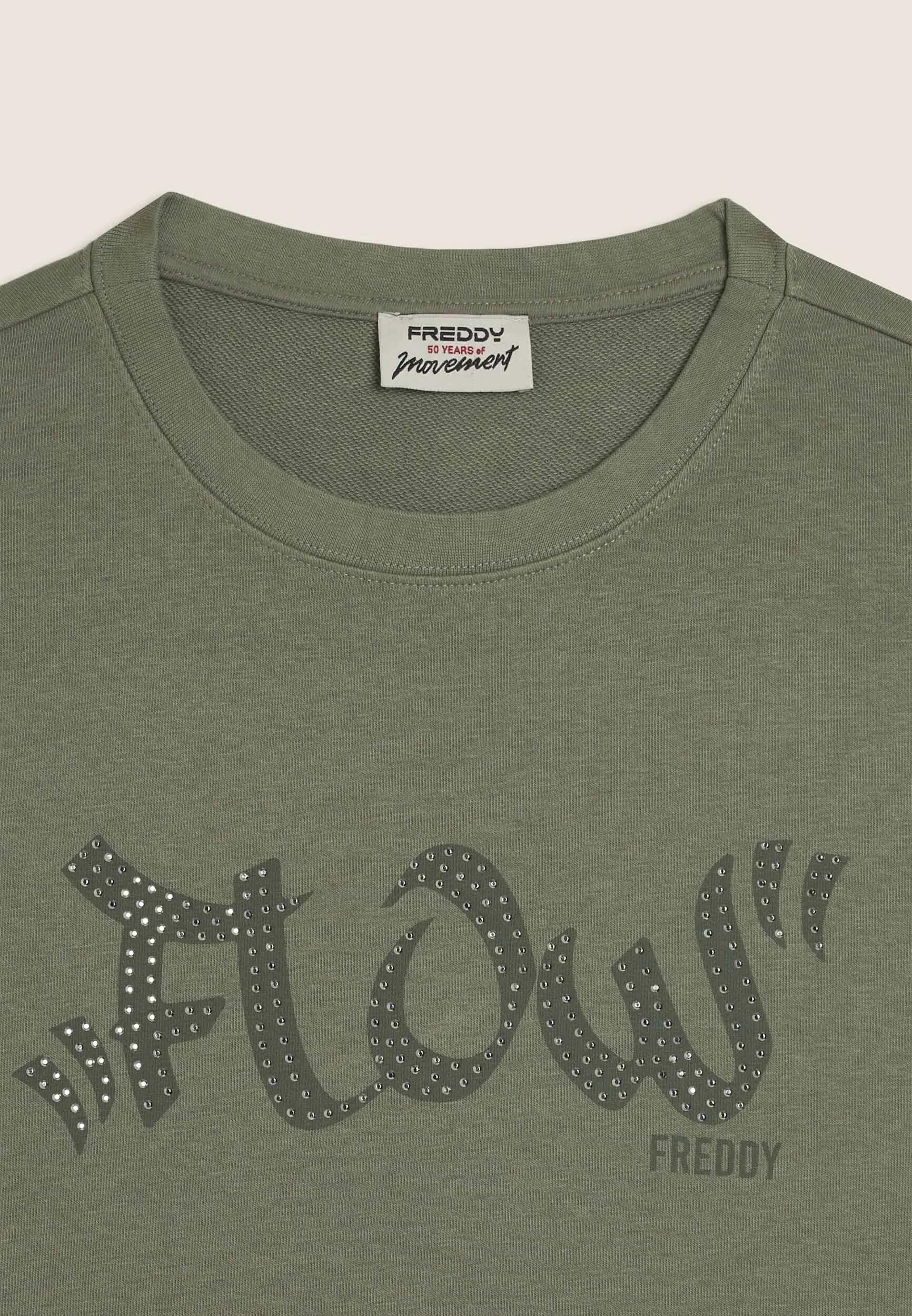 Sweat-shirt court avec imprimé « FLOW » et clous 7/7